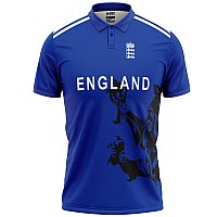 England Blue ODI World Cup 2015 Half Sleeves Cricket Fan Jersey - 100% Dryfit Polyester